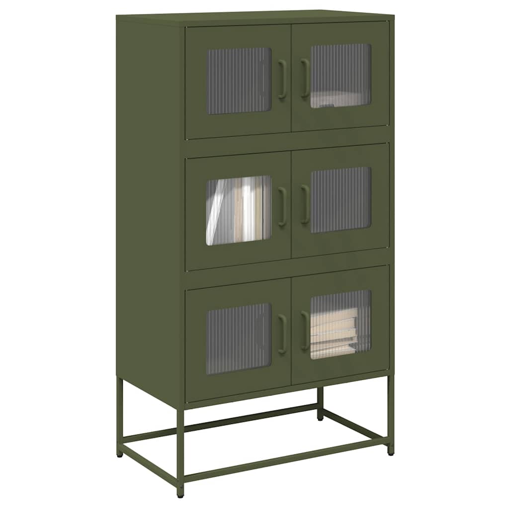 Credenza Verde Oliva 68x39x123 cm in Acciaio