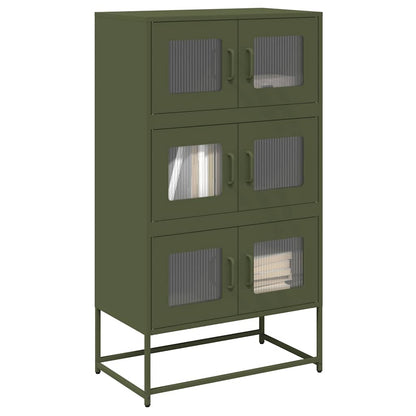 Credenza Verde Oliva 68x39x123 cm in Acciaio