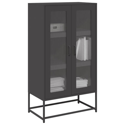 Credenza Nera 68x39x123 cm in Acciaio