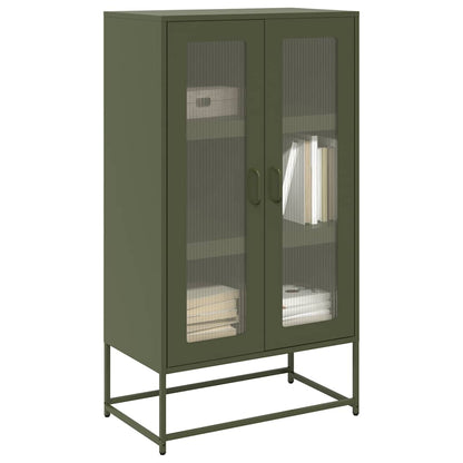 Credenza Verde Oliva 68x39x123 cm in Acciaio