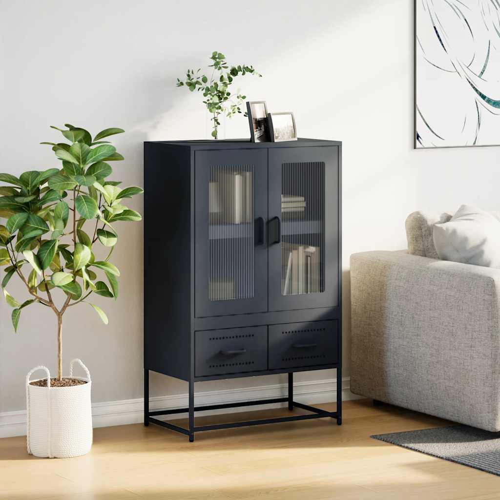 Credenza Antracite 68x39x111,5 cm Acciaio