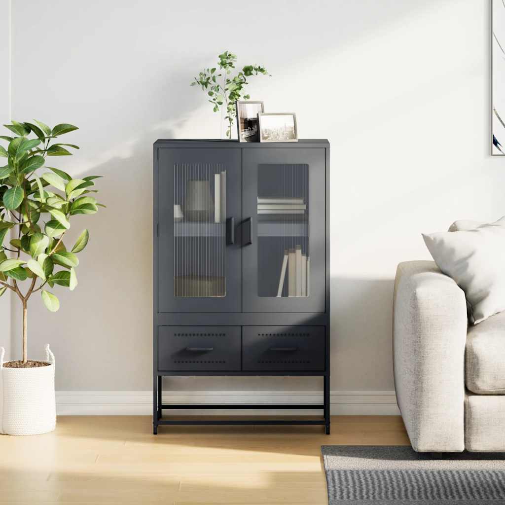 Credenza Antracite 68x39x111,5 cm Acciaio
