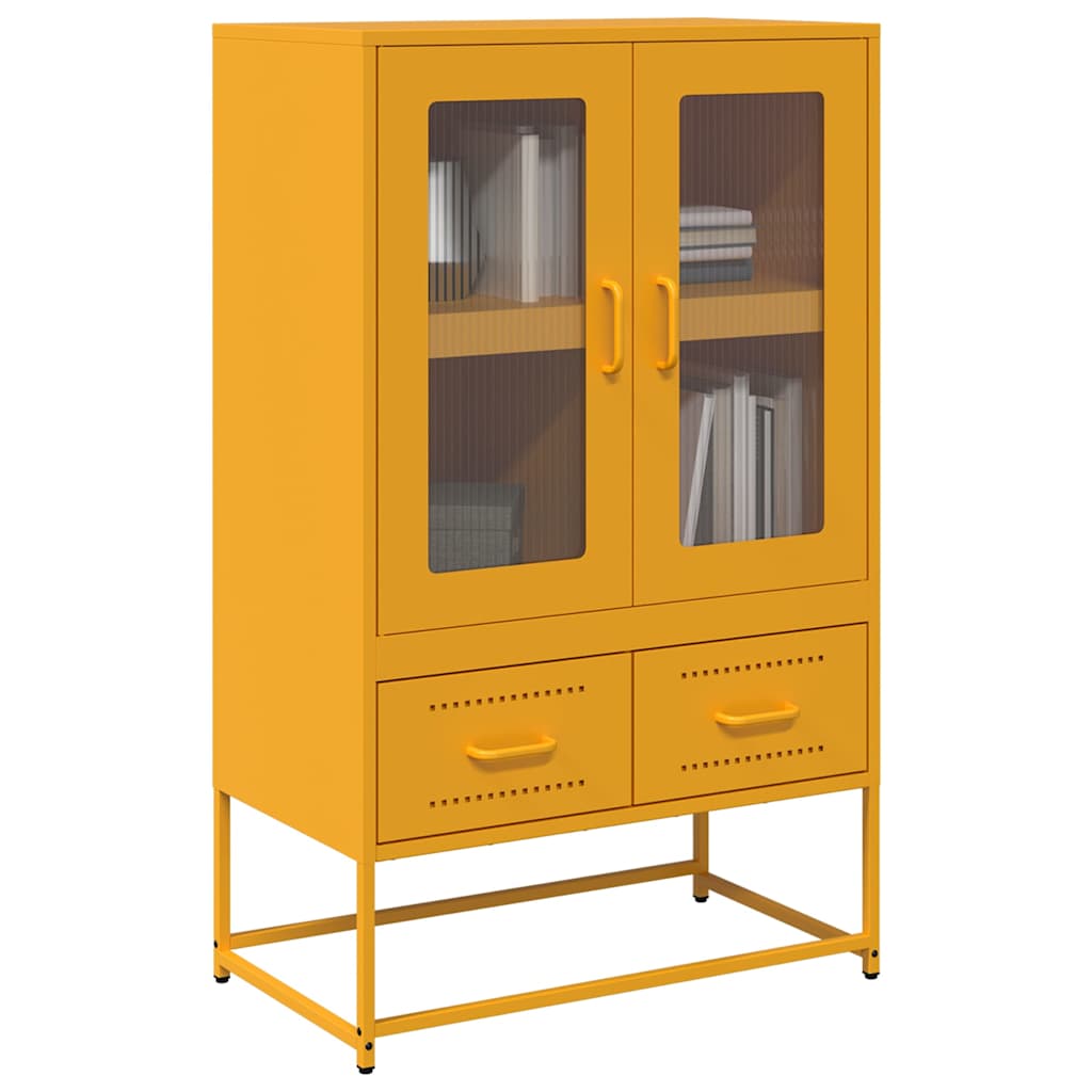 Credenza Giallo Senape 68x39x111,5 cm in Acciaio