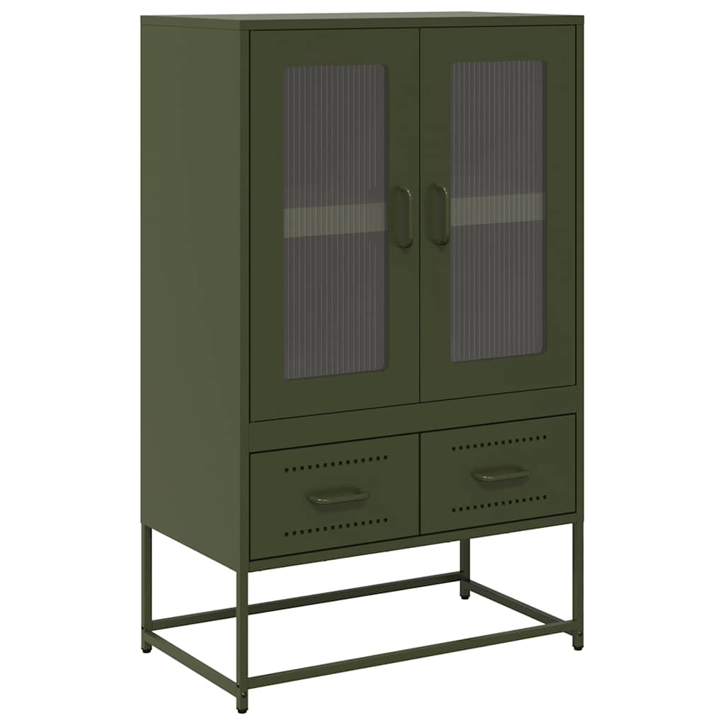 Credenza Verde Oliva 68x39x111,5 cm in Acciaio