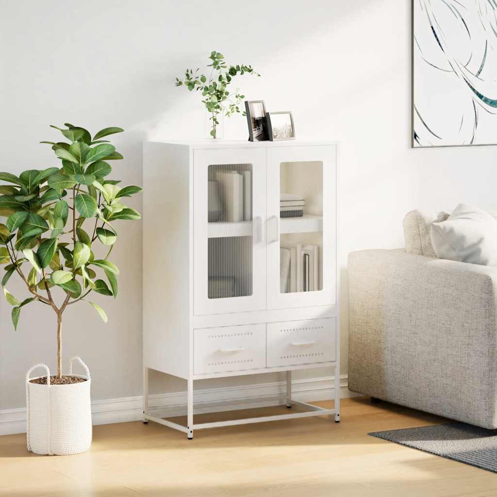 Credenza Bianca 68x39x111,5 cm Acciaio