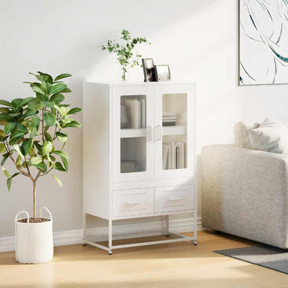 Credenza Bianca 68x39x111,5 cm Acciaio
