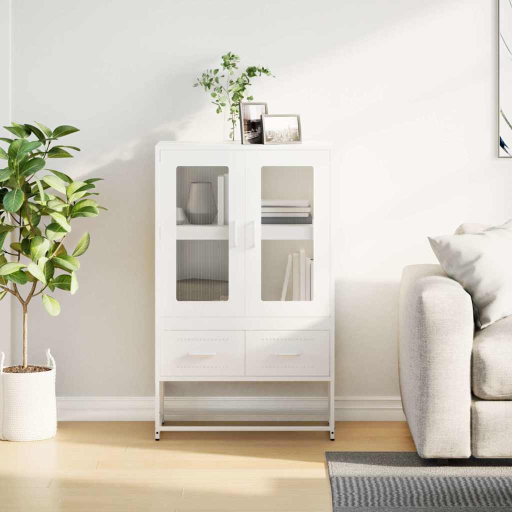 Credenza Bianca 68x39x111,5 cm Acciaio