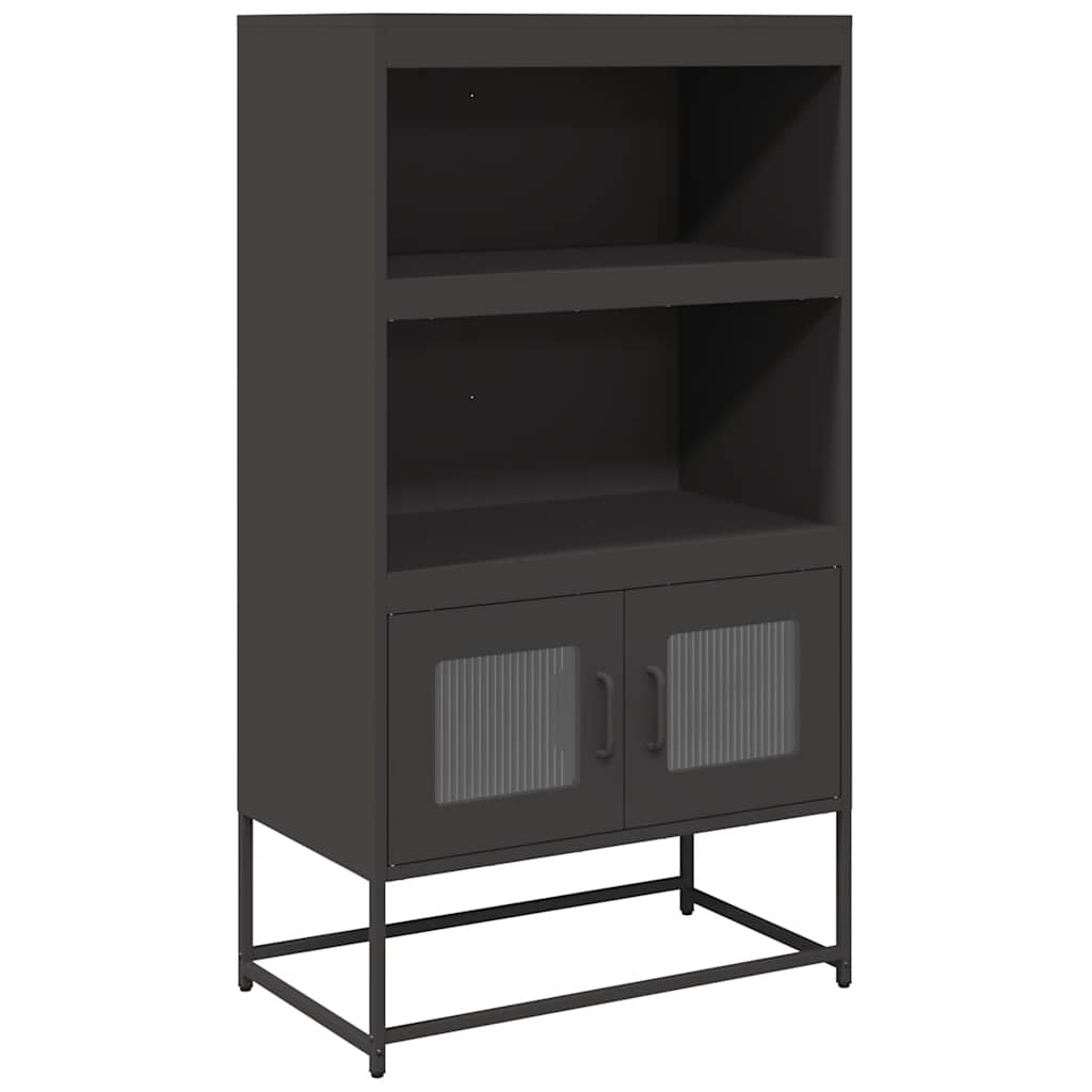 Credenza Nera 68x39x123 cm in Acciaio