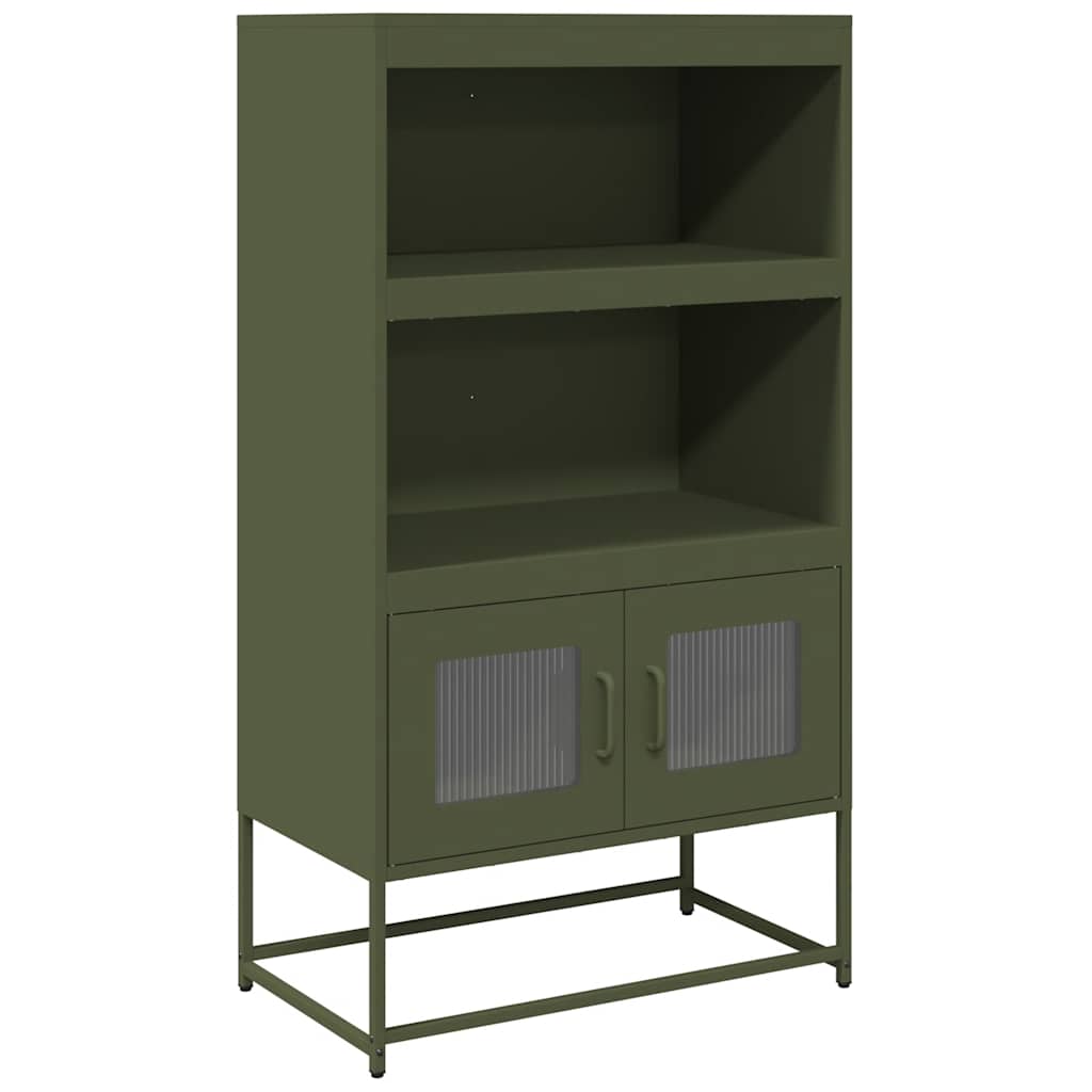 Credenza Verde Oliva 68x39x123 cm in Acciaio