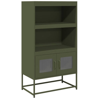 Credenza Verde Oliva 68x39x123 cm in Acciaio