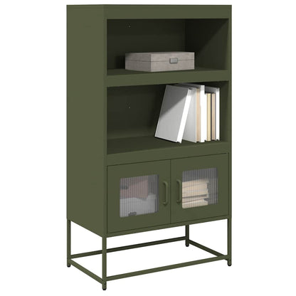 Credenza Verde Oliva 68x39x123 cm in Acciaio