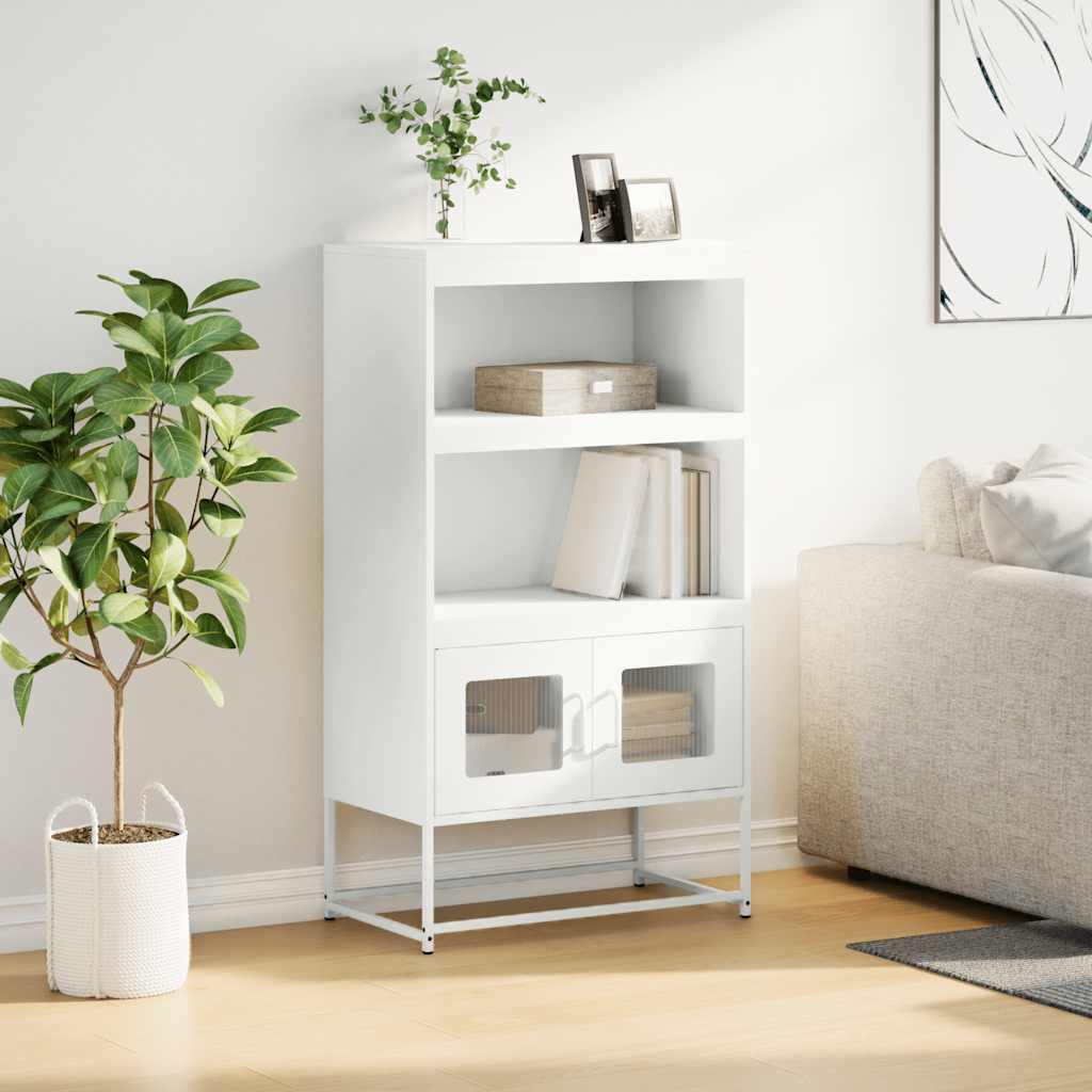 Credenza Bianca 68x39x123 cm in Acciaio