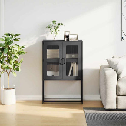 Credenza Nera 68x39x107 cm in Acciaio