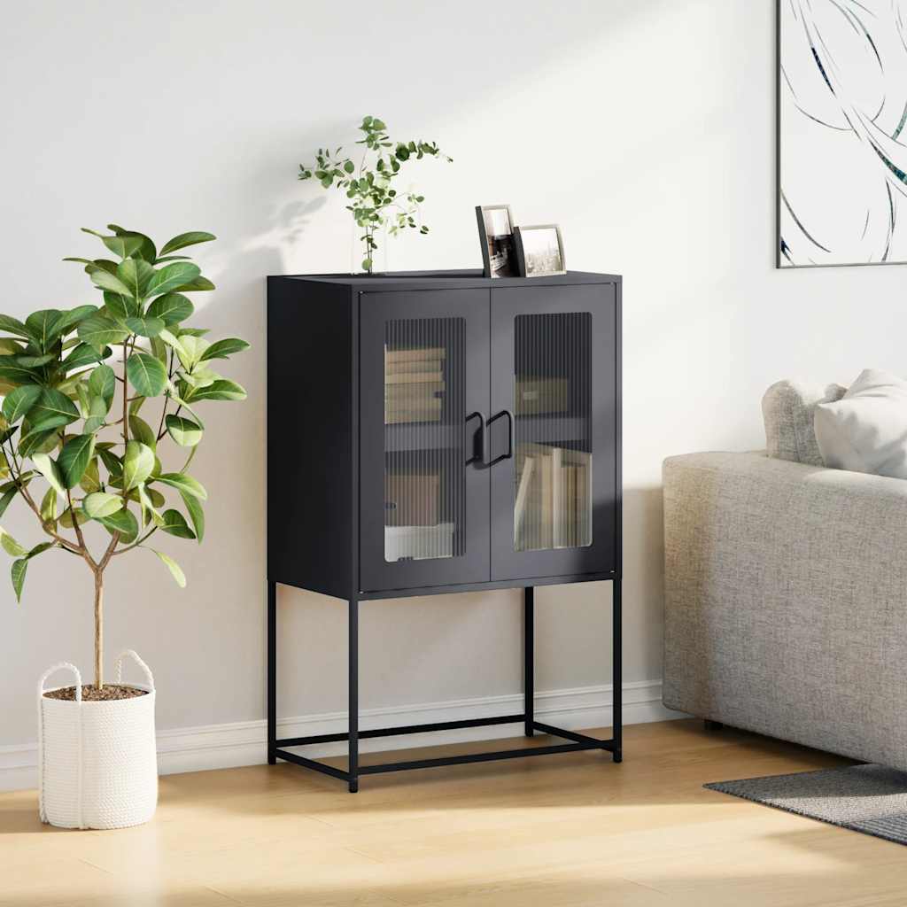 Credenza Antracite 68x39x107 cm Acciaio