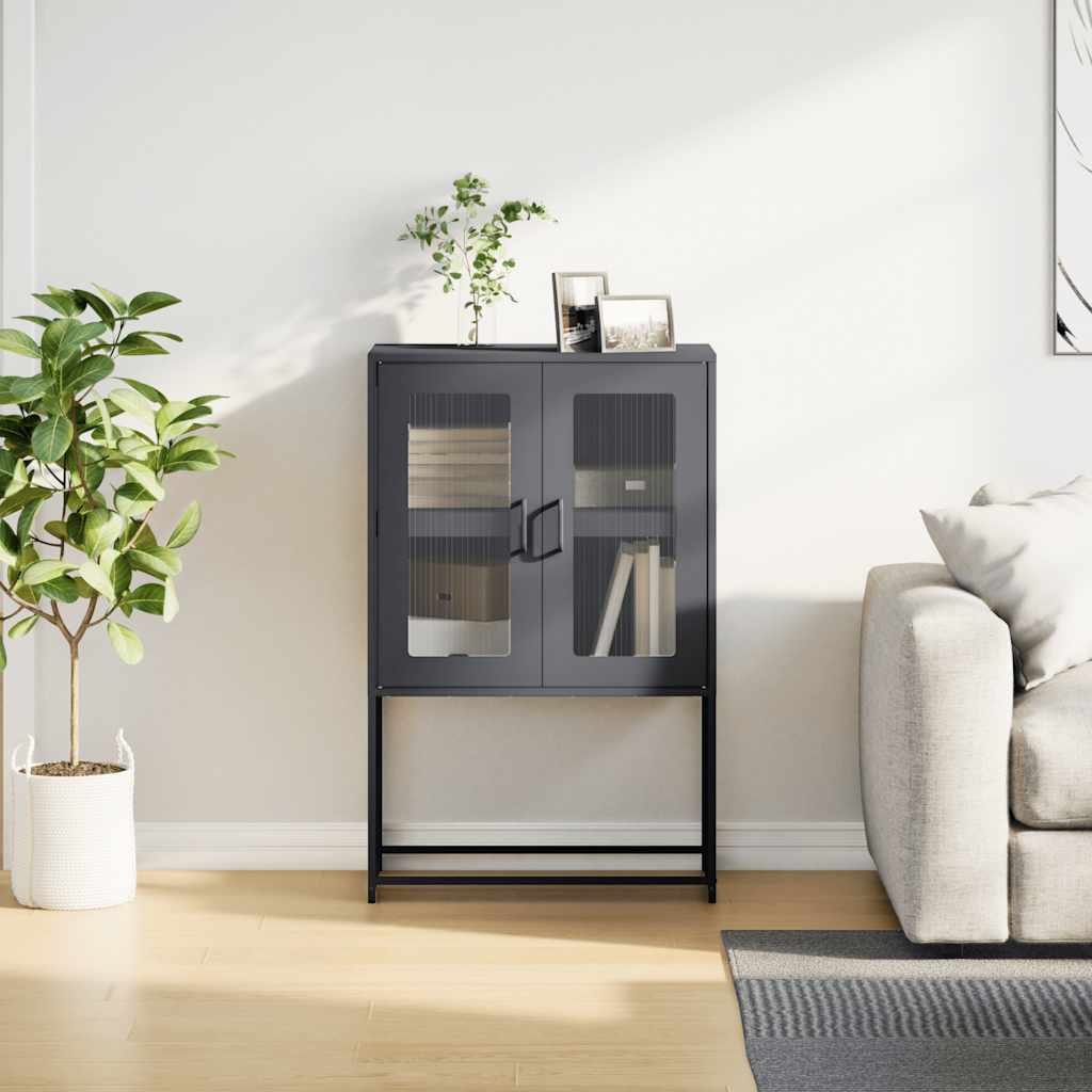 Credenza Antracite 68x39x107 cm Acciaio