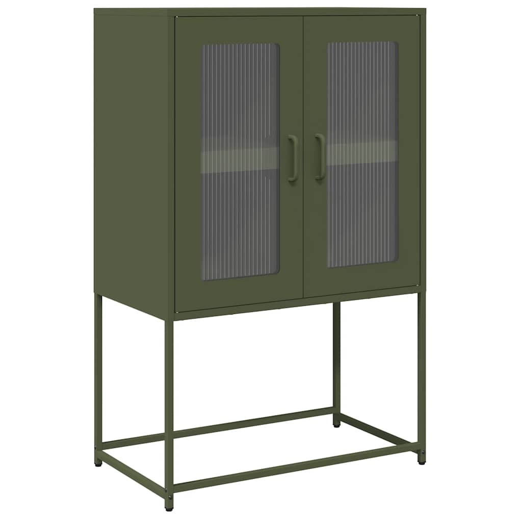 Credenza Verde Oliva 68x39x107 cm in Acciaio