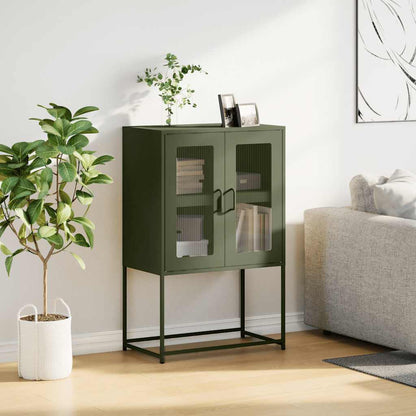 Credenza Verde Oliva 68x39x107 cm in Acciaio