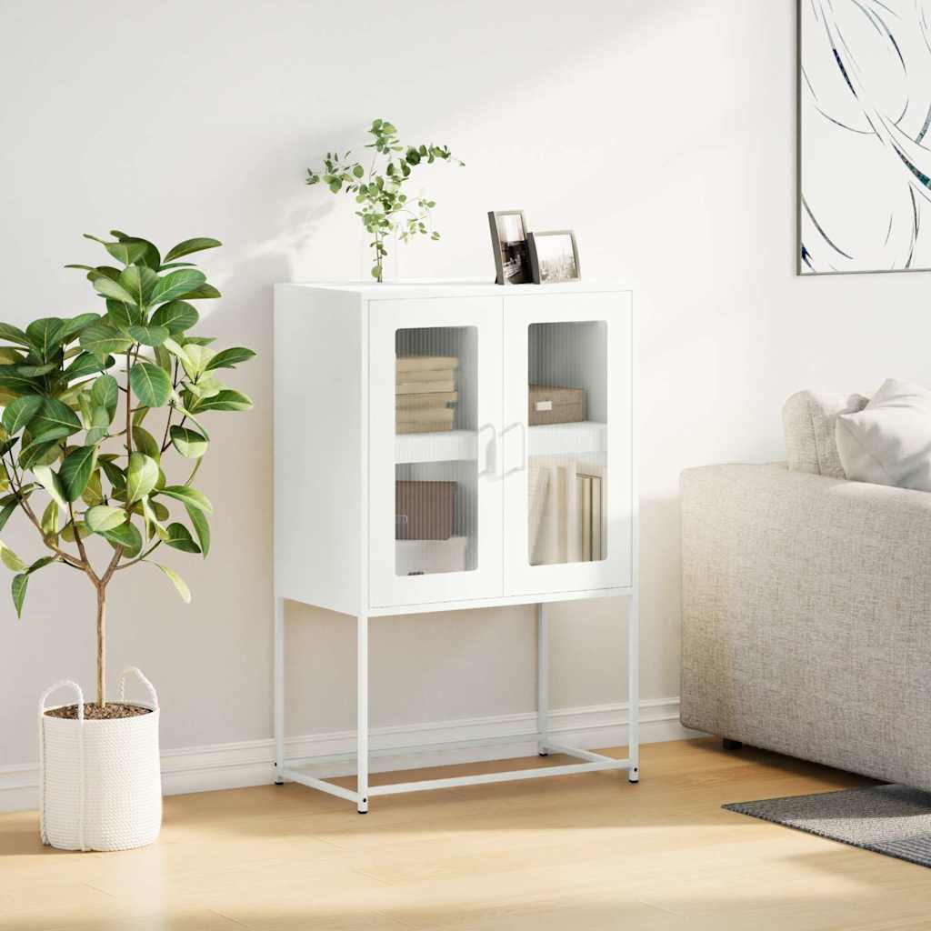 Credenza Bianca 68x39x107 cm in Acciaio
