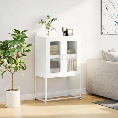 Credenza Bianca 68x39x107 cm in Acciaio