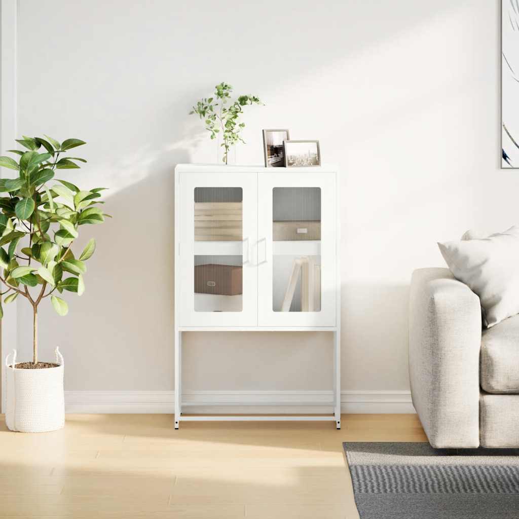 Credenza Bianca 68x39x107 cm in Acciaio