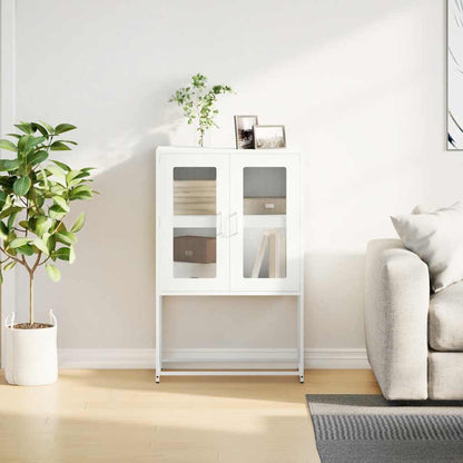 Credenza Bianca 68x39x107 cm in Acciaio