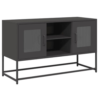 Mobile TV Nero 100,5x39x60,5 cm in Acciaio