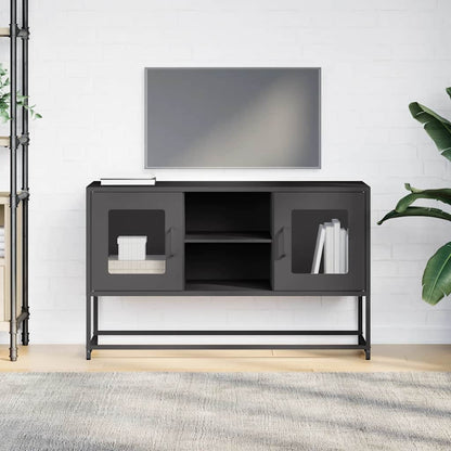 Mobile TV Nero 100,5x39x60,5 cm in Acciaio