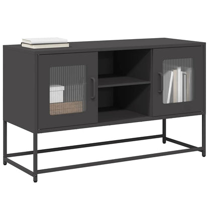 Mobile TV Nero 100,5x39x60,5 cm in Acciaio