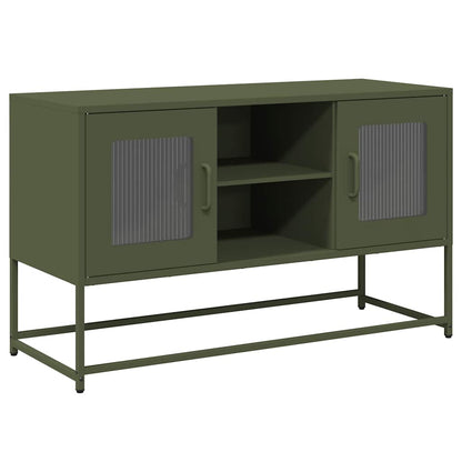 Mobile TV Verde Oliva 100,5x39x60,5 cm in Acciaio