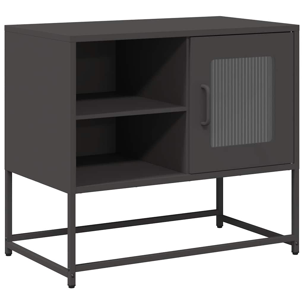 Mobile TV Nero 68x39x60,5 cm in Acciaio