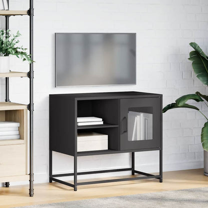 Mobile TV Nero 68x39x60,5 cm in Acciaio