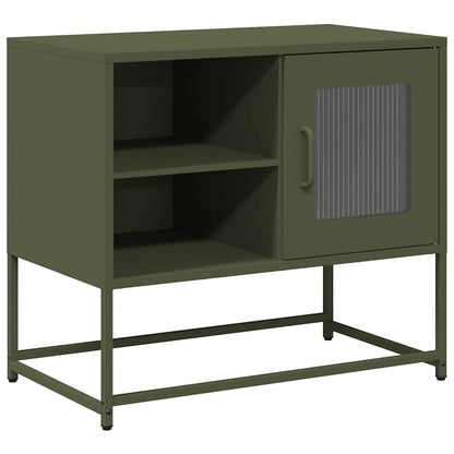 Mobile TV Verde Oliva 68x39x60,5 cm in Acciaio