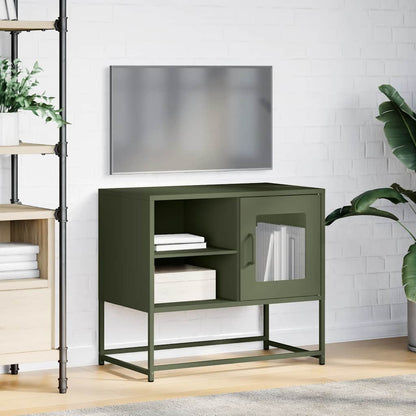 Mobile TV Verde Oliva 68x39x60,5 cm in Acciaio