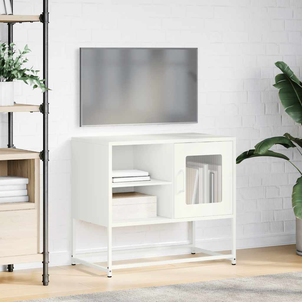 Mobile TV Bianco 68x39x60,5 cm in Acciaio