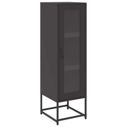 Credenza Nera 36x39x123 cm Acciaio Laminato a Freddo