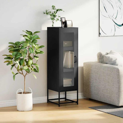 Credenza Nera 36x39x123 cm Acciaio Laminato a Freddo