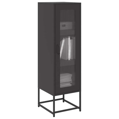 Credenza Nera 36x39x123 cm Acciaio Laminato a Freddo