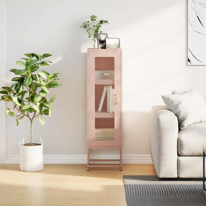 Credenza Rosa 36x39x123 cm Acciaio Laminato a Freddo