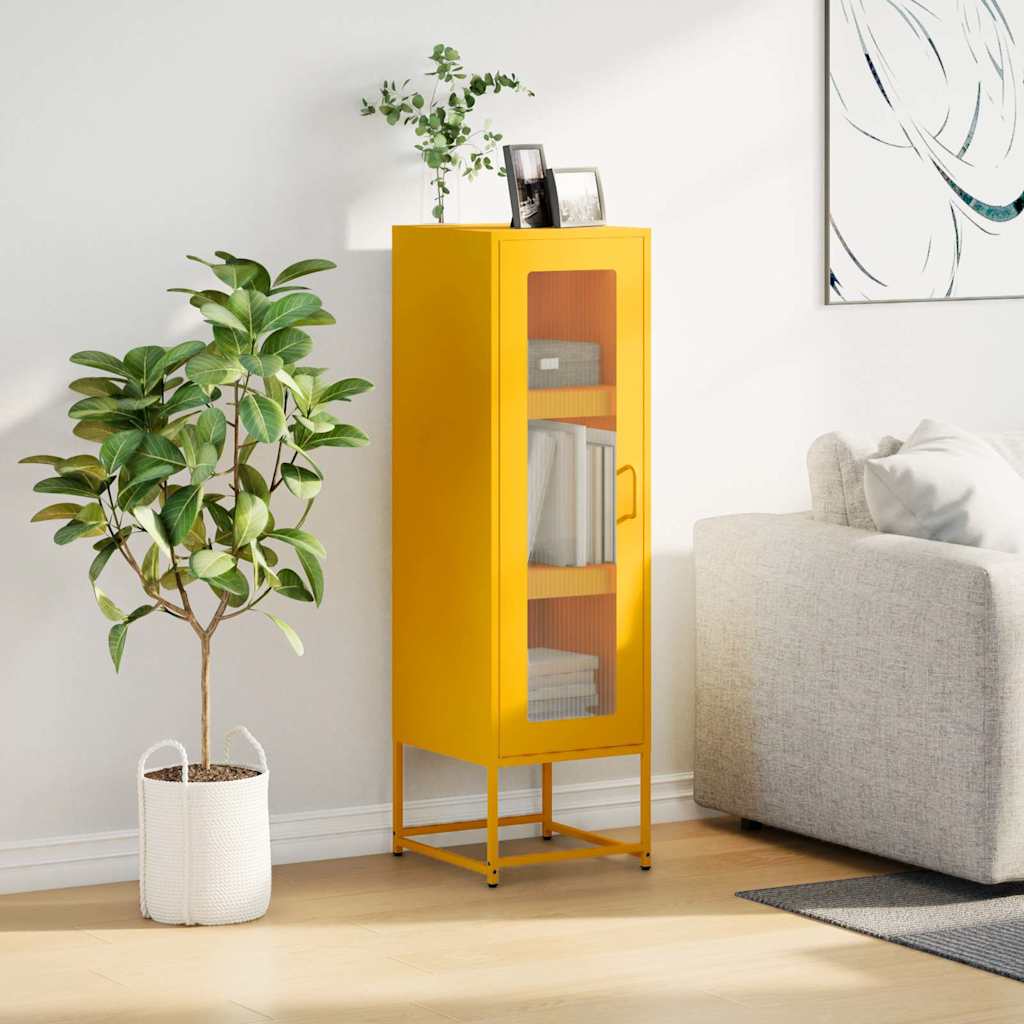 Credenza Giallo Senape 36x39x123 Acciaio Laminato Freddo