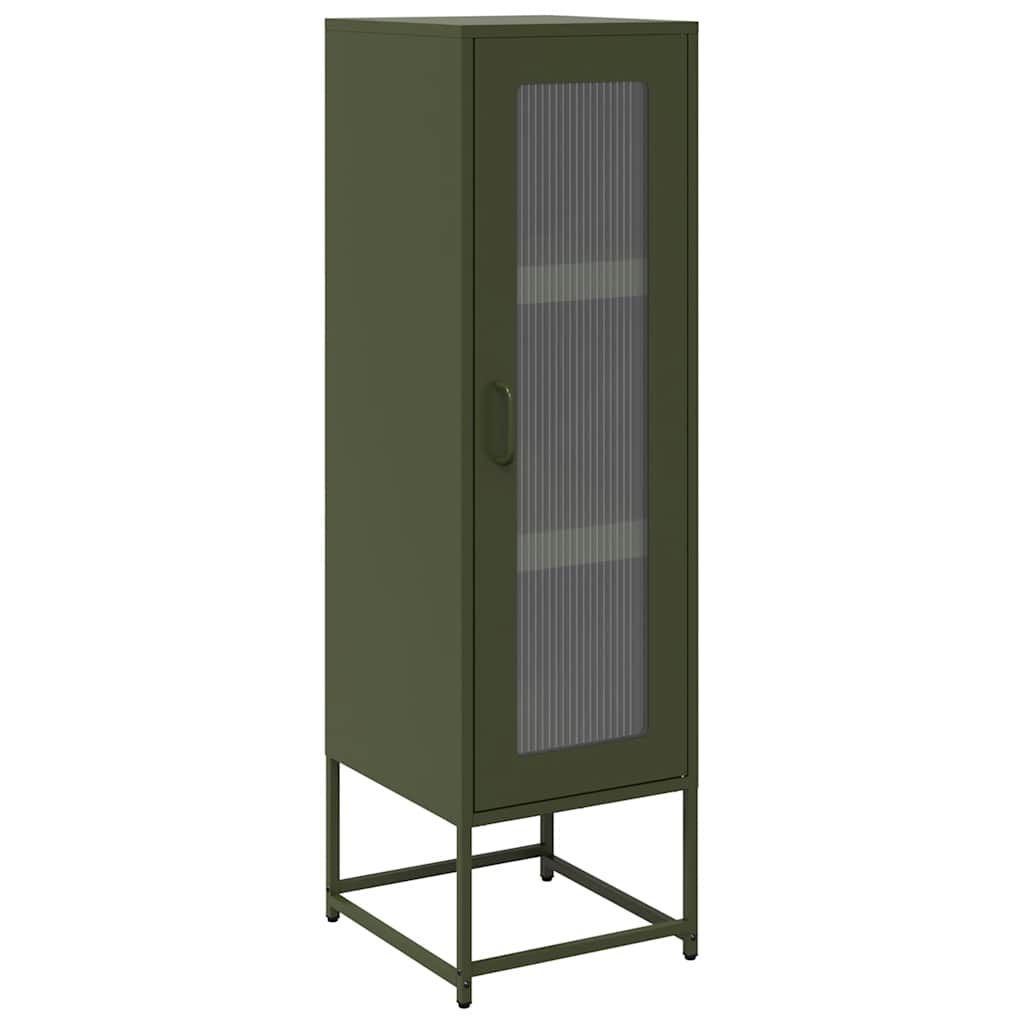 Credenza Verde Oliva 36x39x123 cm Acciaio Laminato a Freddo