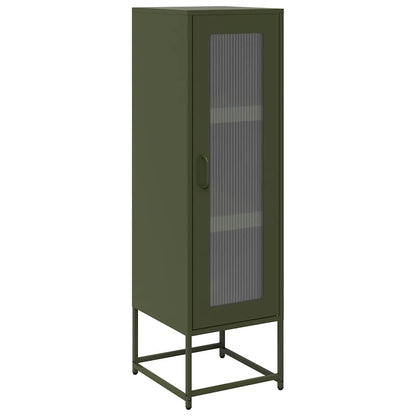 Credenza Verde Oliva 36x39x123 cm Acciaio Laminato a Freddo