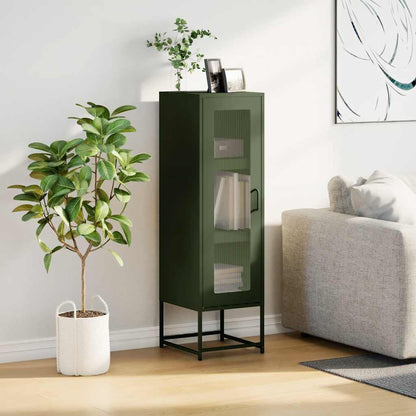 Credenza Verde Oliva 36x39x123 cm Acciaio Laminato a Freddo
