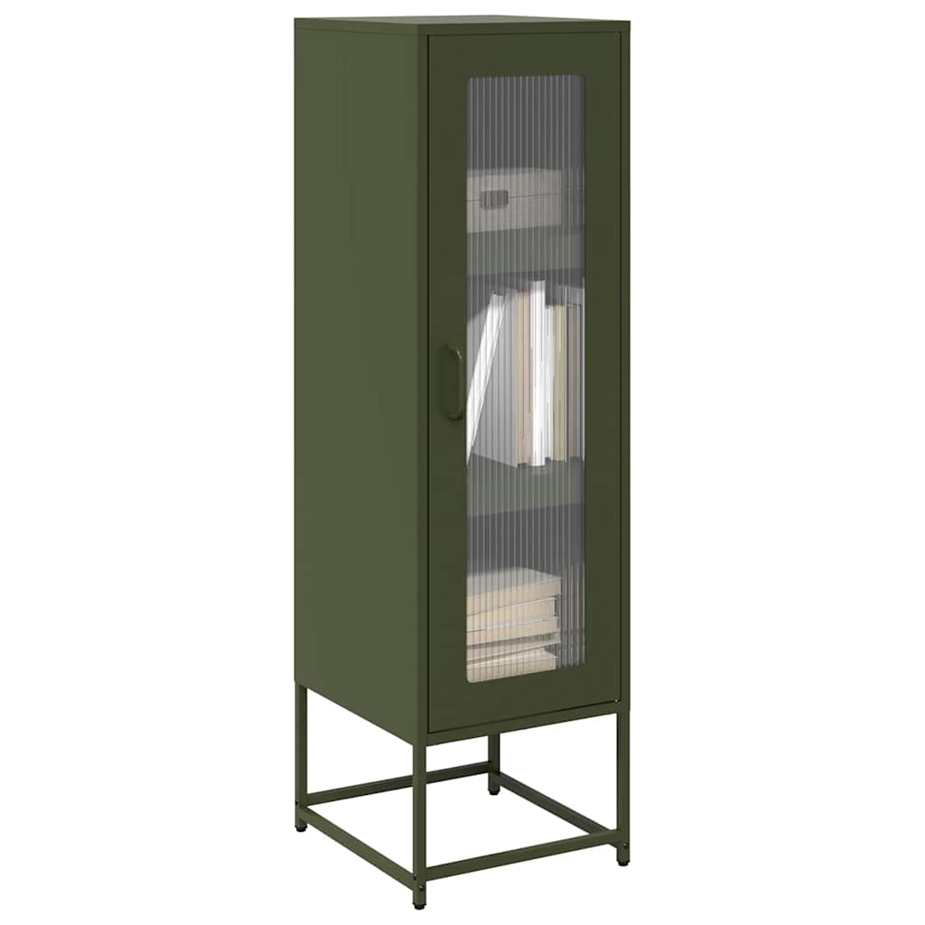 Credenza Verde Oliva 36x39x123 cm Acciaio Laminato a Freddo