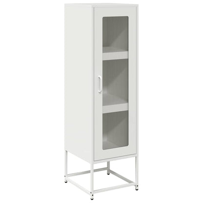 Credenza Bianca 36x39x123 cm Acciaio Laminato a Freddo