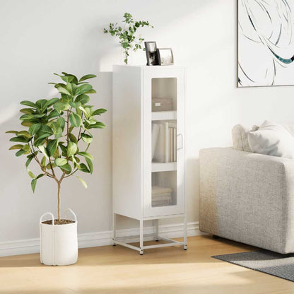 Credenza Bianca 36x39x123 cm Acciaio Laminato a Freddo