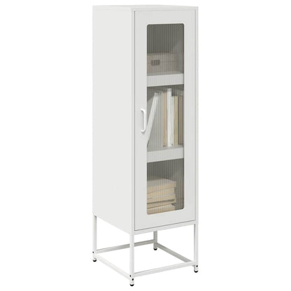 Credenza Bianca 36x39x123 cm Acciaio Laminato a Freddo