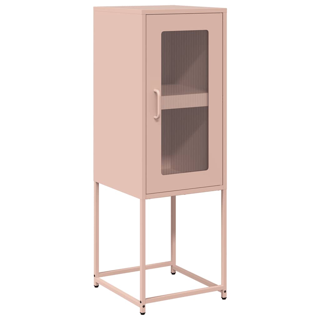 Credenza Rosa 36x39x107 cm in Acciaio Laminato a Freddo