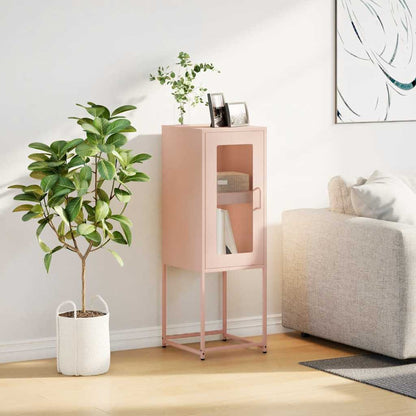 Credenza Rosa 36x39x107 cm in Acciaio Laminato a Freddo