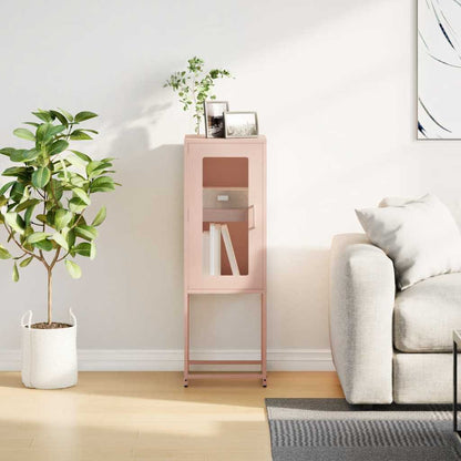 Credenza Rosa 36x39x107 cm in Acciaio Laminato a Freddo