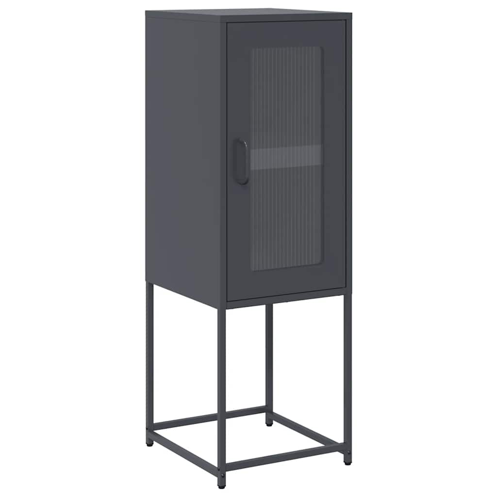 Credenza Antracite 36x39x107 cm in Acciaio Laminato a Freddo